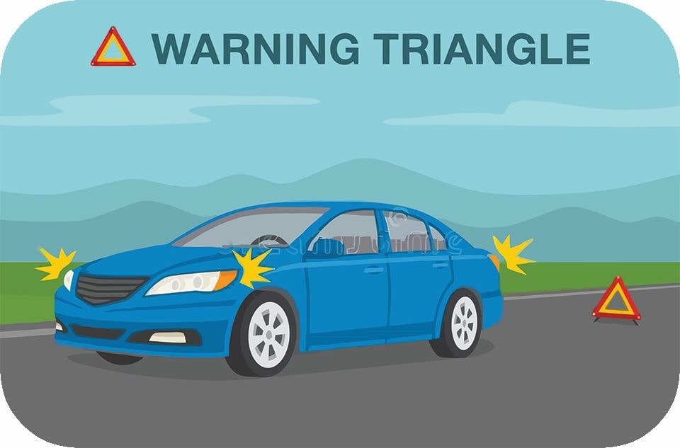 در بزرگراه اتومبیل شما دچار نقص فنی میشود برای هشدار به وسائط نقلیه دیگر تابلوی احتیاط را در چه فاصله ای از اتومبیل خود قرار می دهید؟