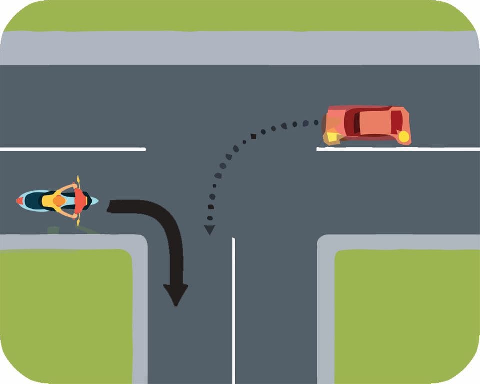 در تقاطع هم عرض اگر دو وسیله نقلیه ای که روبروی یکدیگر در حرکتند بخواهند وارد خیابان مجاور شوند حق تقدم با کدام است؟